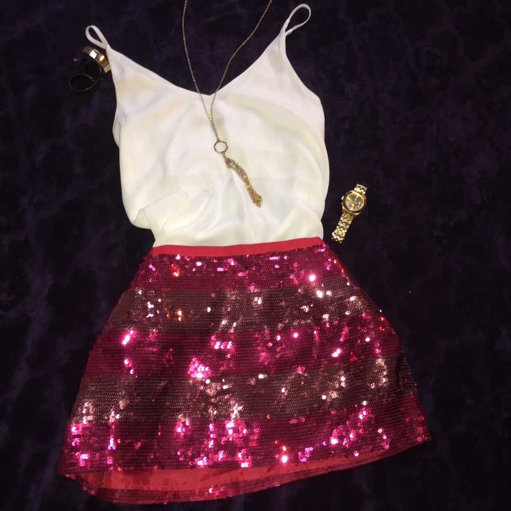 SOLD Pink Victoria’s Secret Sequin Party Skirt